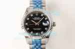 N9 Factory Replica Rolex Datejust SS Black Diamond Dial Watch 39MM
